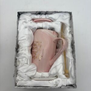 Teacher Appreciation Mug Gift Set Big Heart‎ Little Minds Lid Spoon Coaster New